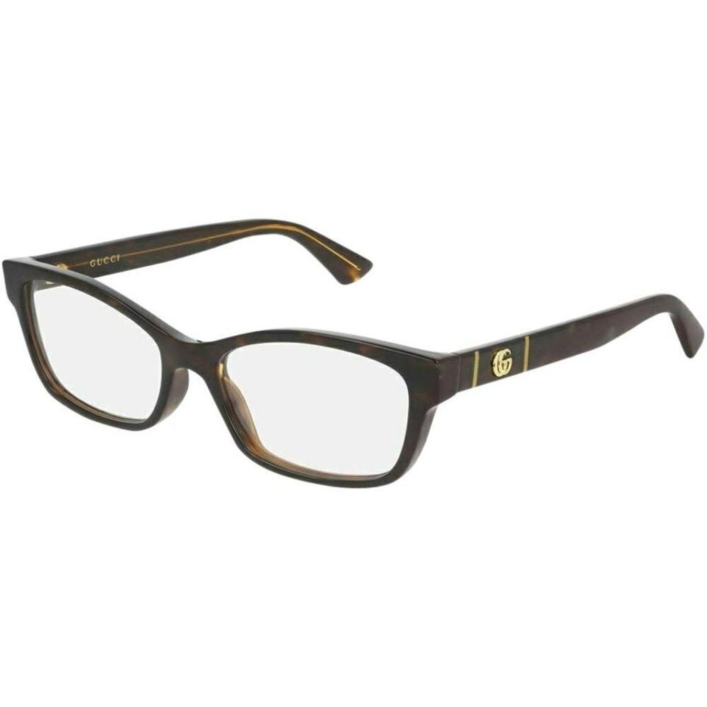 Gucci Havana Frame & Demo Lens Women's Cat Eye Eyeglasses
